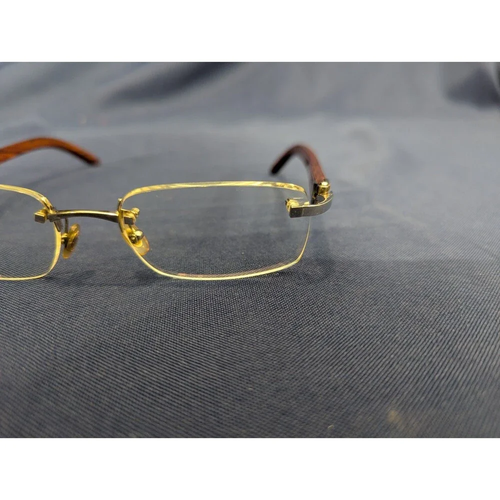 Cartier C Decor Rimless Bubinga Wood 140b Uncut Gems Vintage